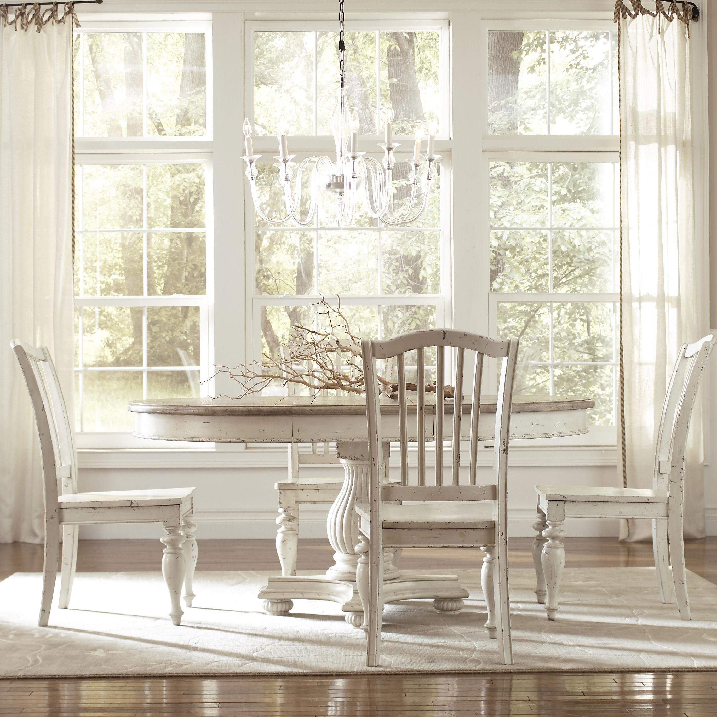 Riverside Furniture Coventry Two Tone Round Pedestal Dining Table with